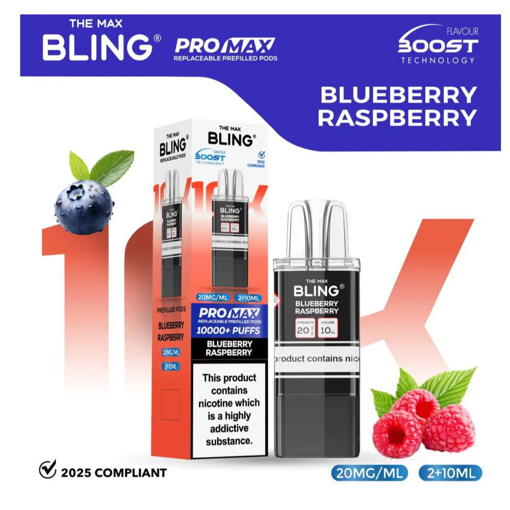 The Crystal Bling Pro Max 10k Pods Pack of 5 Blueberry Raspberry