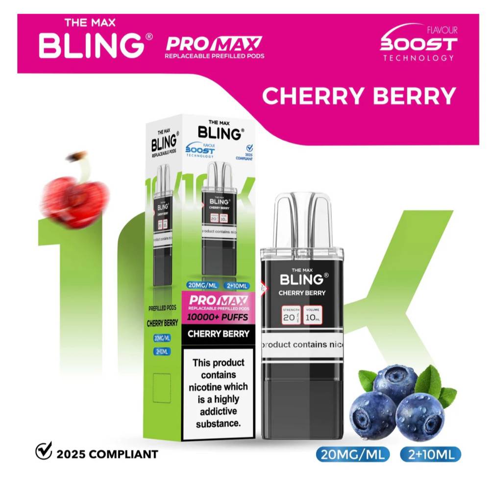 The Crystal Bling Pro Max 10k Pods Pack of 5 Cherry Berry