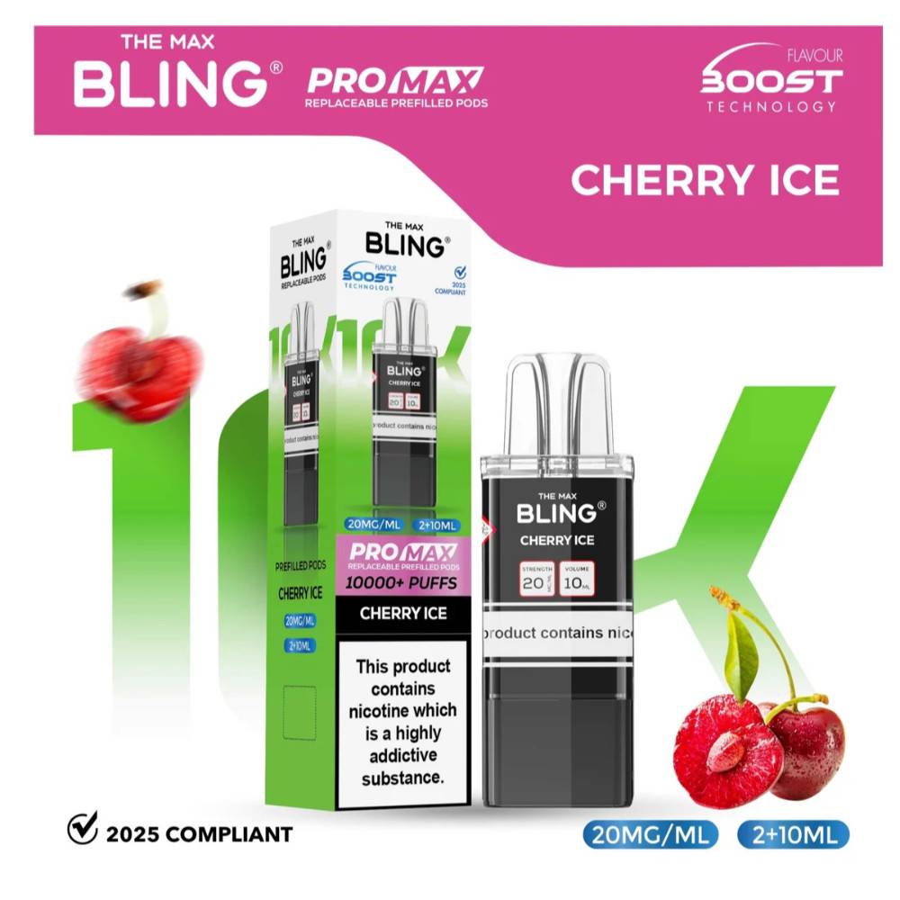 The Crystal Bling Pro Max 10k Pods Pack of 5 Cherry Ice