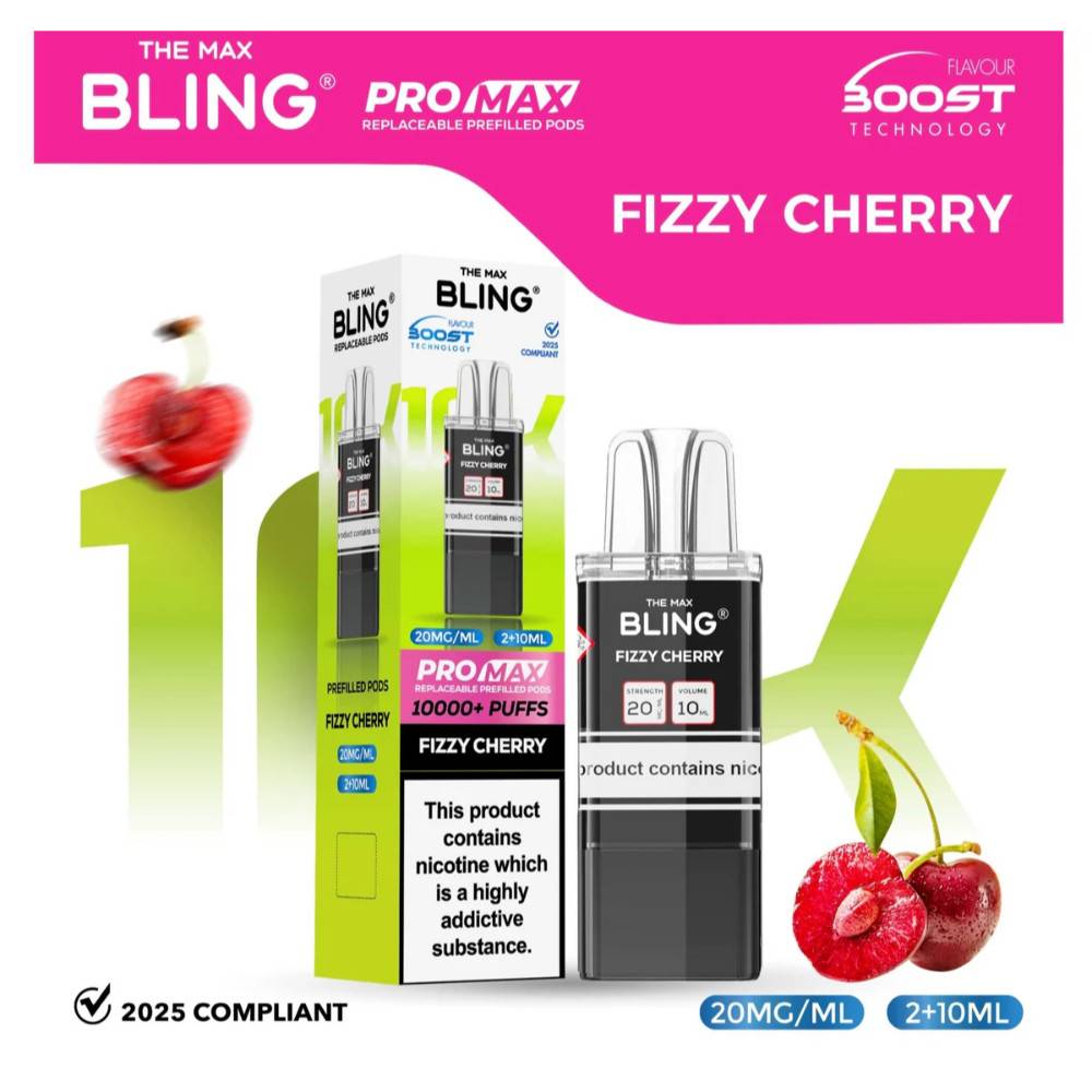 The Crystal Bling Pro Max 10k Pods Pack of 5 Fizzy Cherry