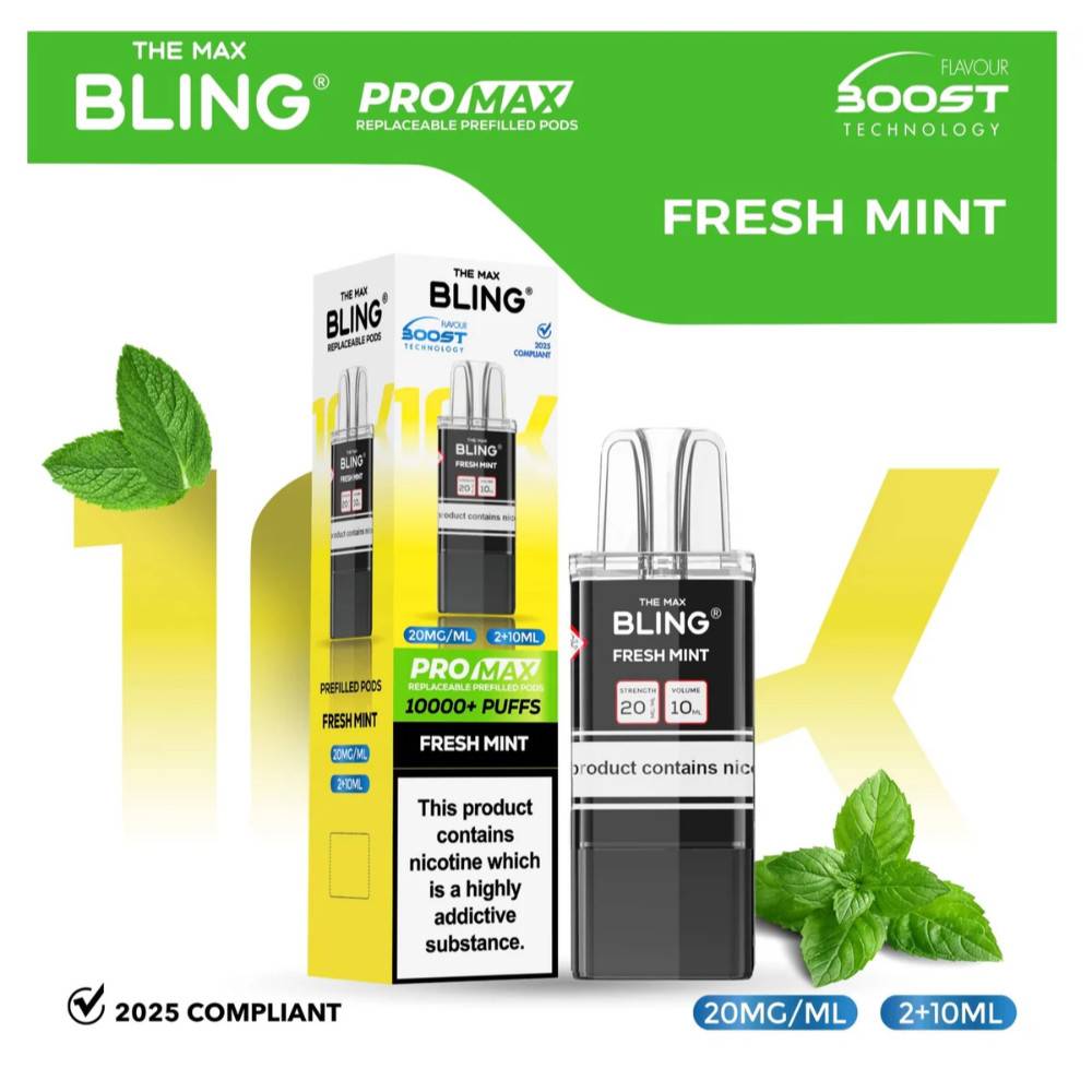 The Crystal Bling Pro Max 10k Pods Pack of 5 Fresh Mint