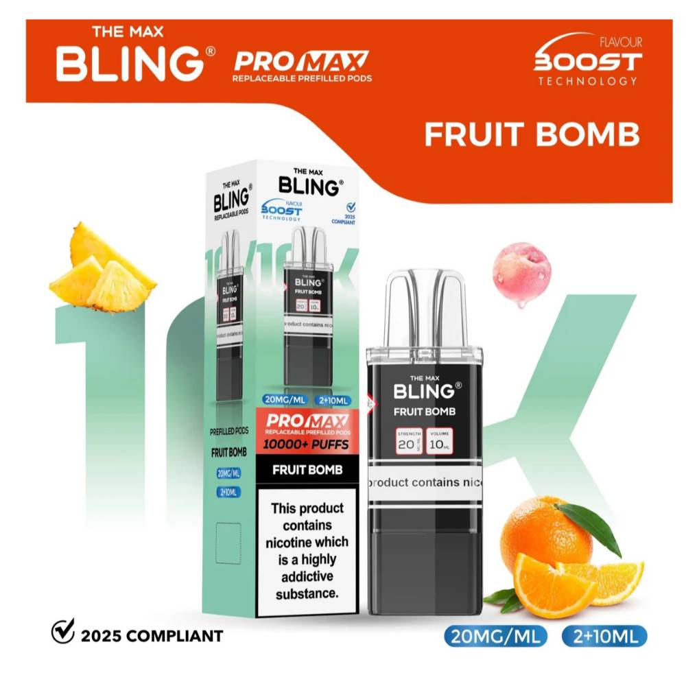 The Crystal Bling Pro Max 10k Pods Pack of 5 Fruit Bomb