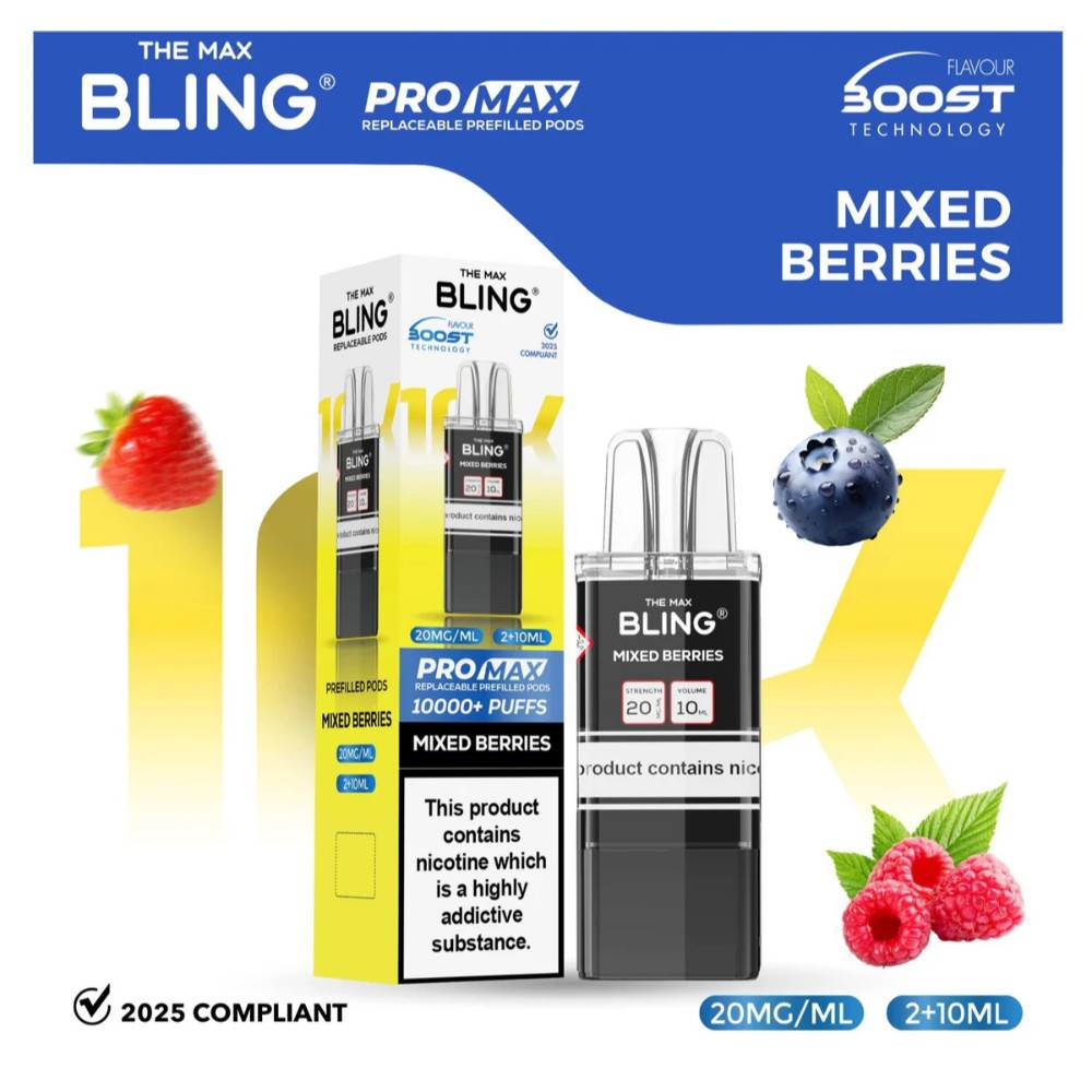 The Crystal Bling Pro Max 10k Pods Pack of 5 Mixed Berries