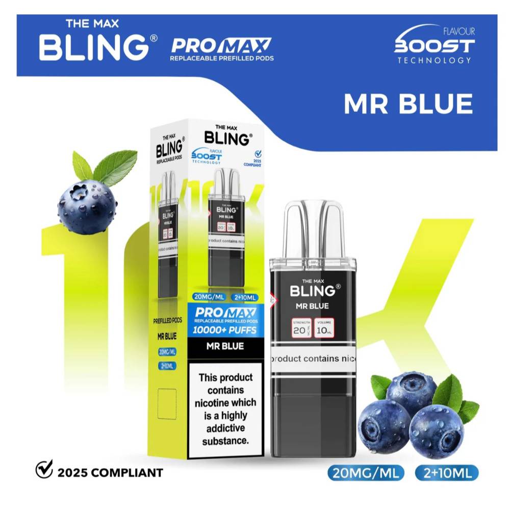 The Crystal Bling Pro Max 10k Pods Pack of 5 Mr Blue