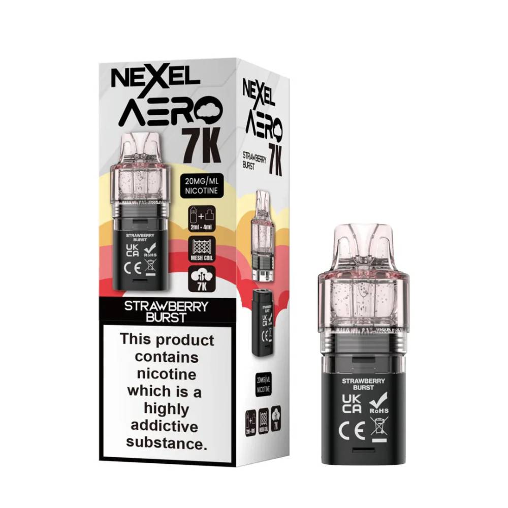 Nexel Aero 7k Prefilled Pods Pack of 10 Strawberry Blast