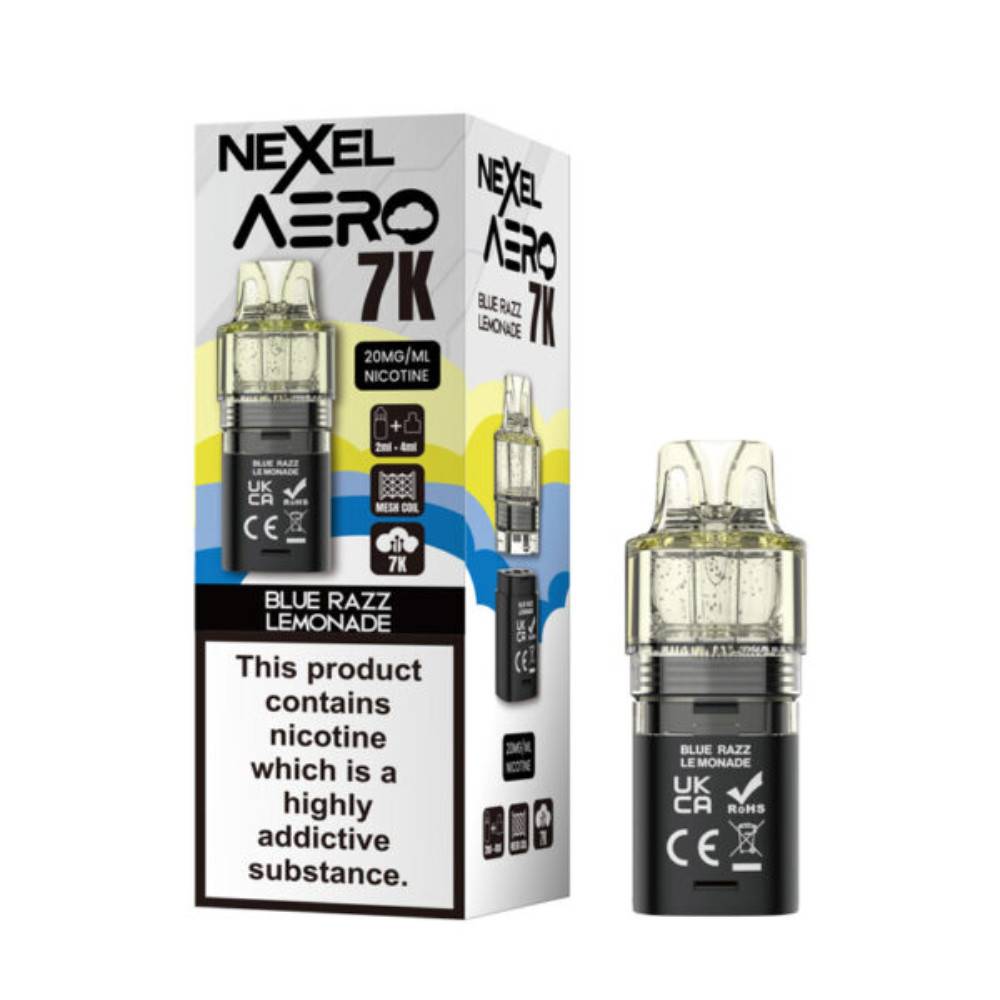 Nexel Aero 7k Prefilled Pods Pack of 10 Blue Razz Lemonade