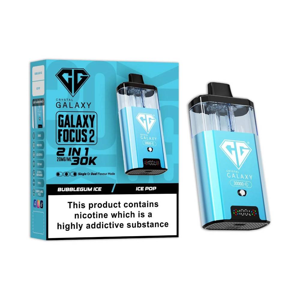 Crystal Galaxy 30k Focus 2 Vape Kit Box of 5 Bubblegum Ice/Ice Pop