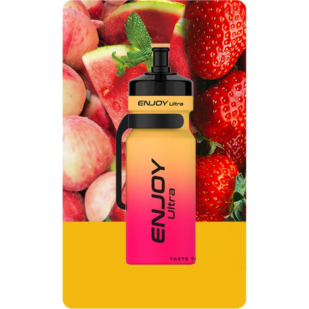 Enjoy Ultra 9000 Vape Kit Box of 10 Peach Watermelon Strawberry