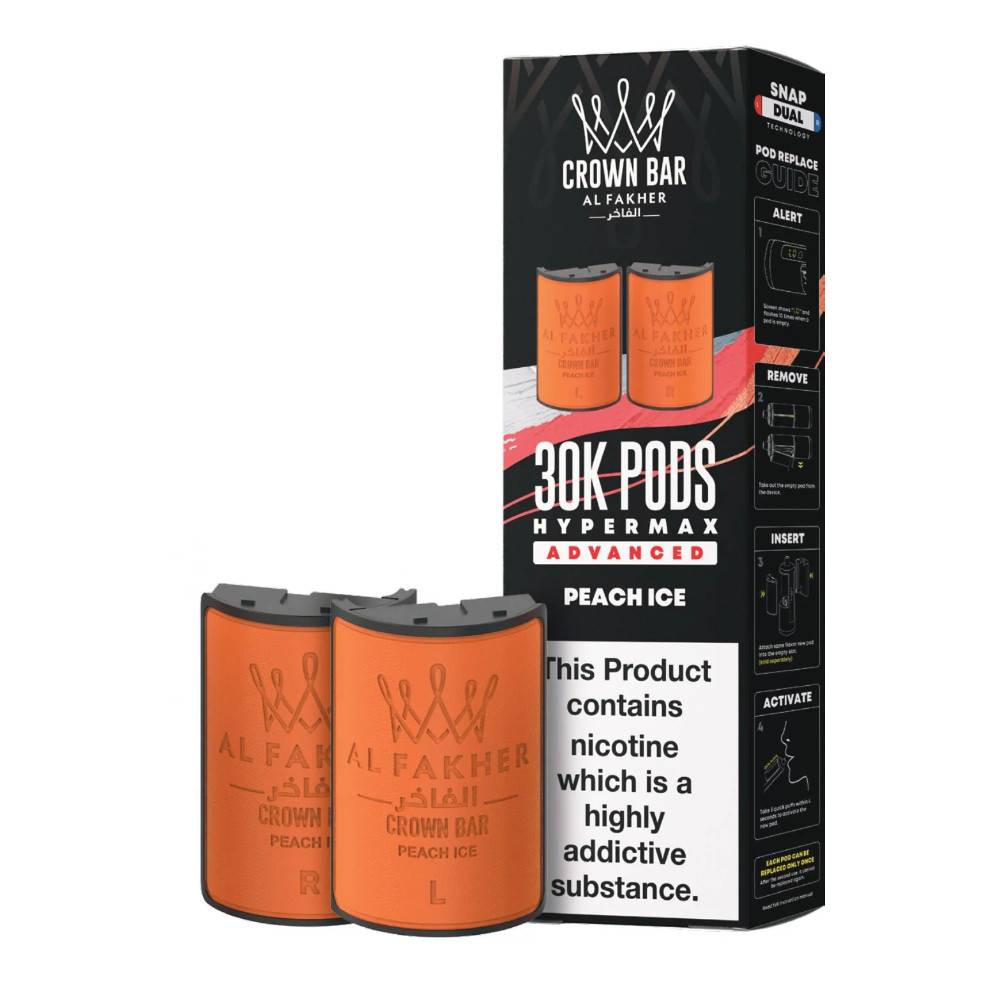 Al Fakher 30k Hypermax Pods Pack of 5 Peach Ice