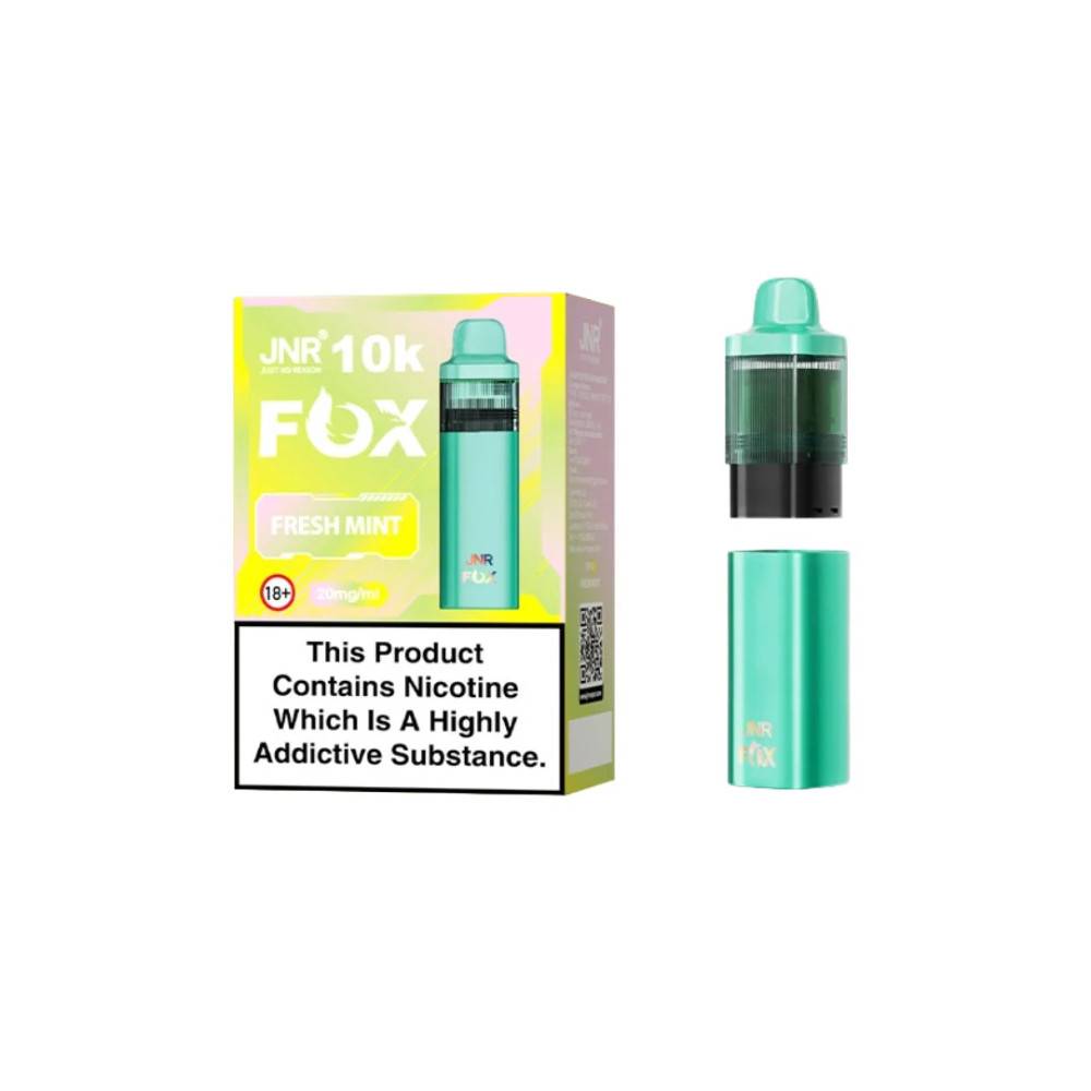JNR Fox 10k Prefilled Pods Pack of 5 Fresh Mint