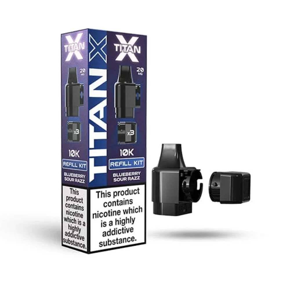 Titan X 10K Prefilled Pods Pack of 10 Blue Sour Razz