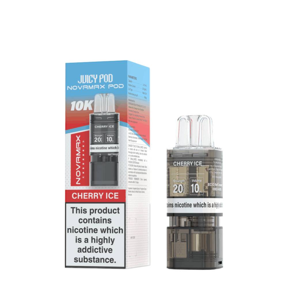 Juicy Pod Novamax 10K Pods Pack of 10 Cherry Ice