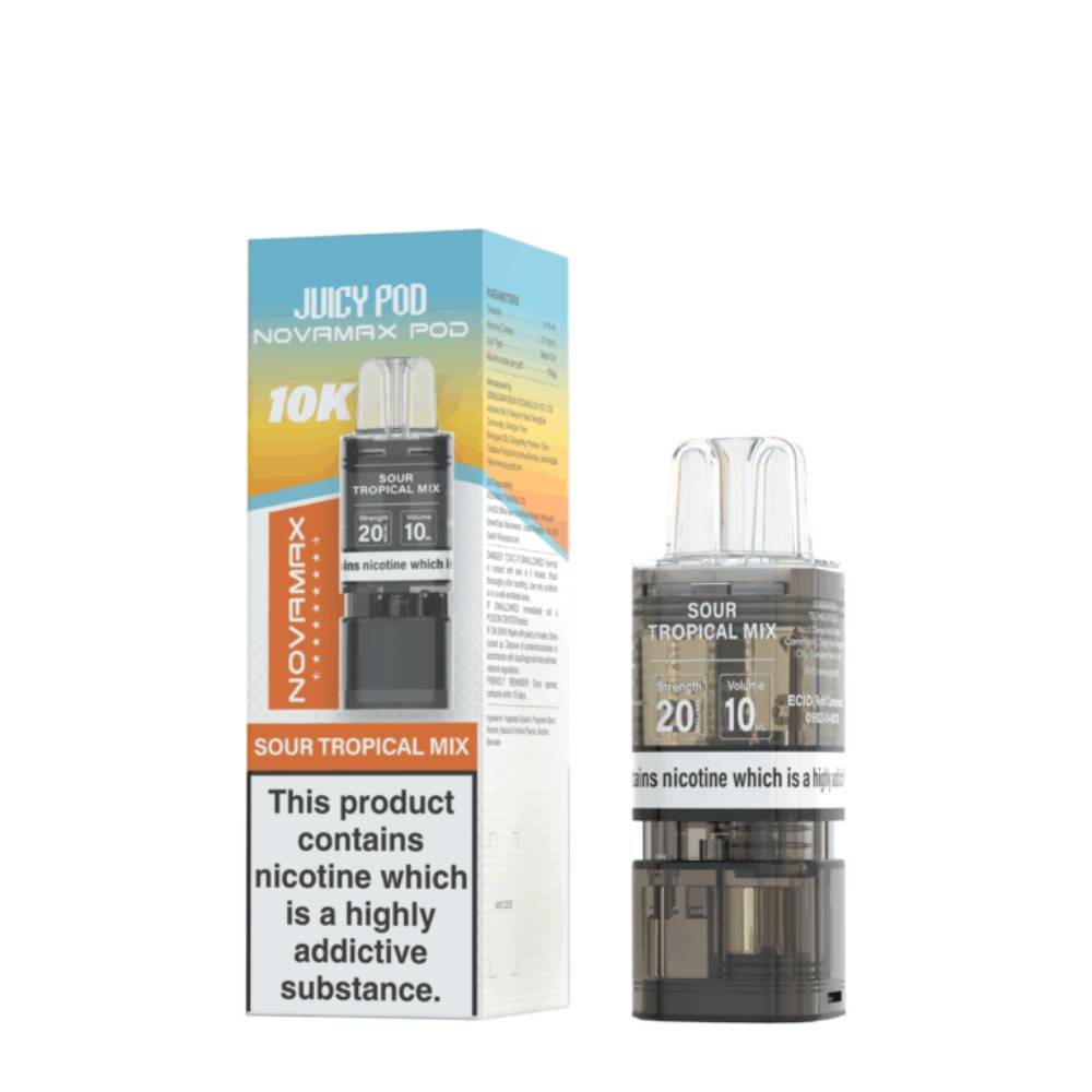 Juicy Pod Novamax 10K Pods Pack of 10 Sour Tropical Mix