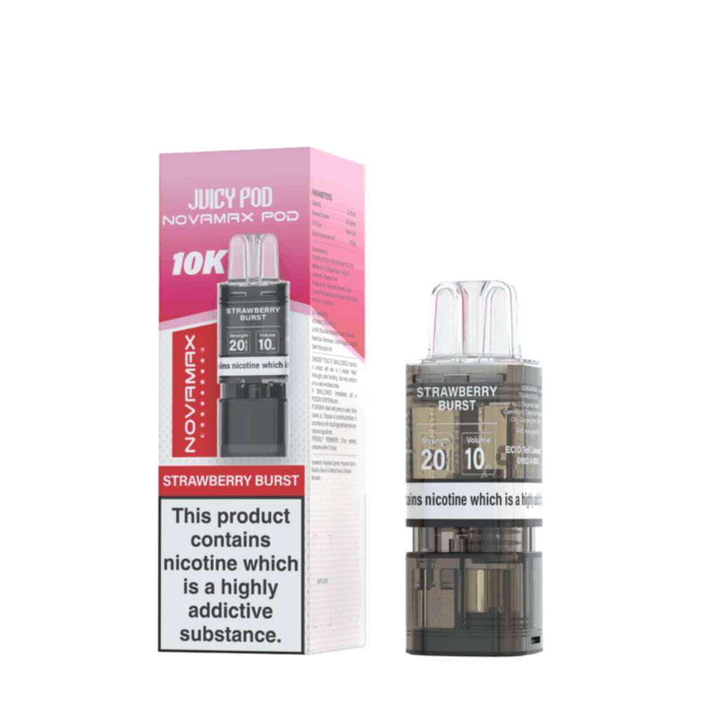 Juicy Pod Novamax 10K Pods Pack of 10 Strawberry Burst