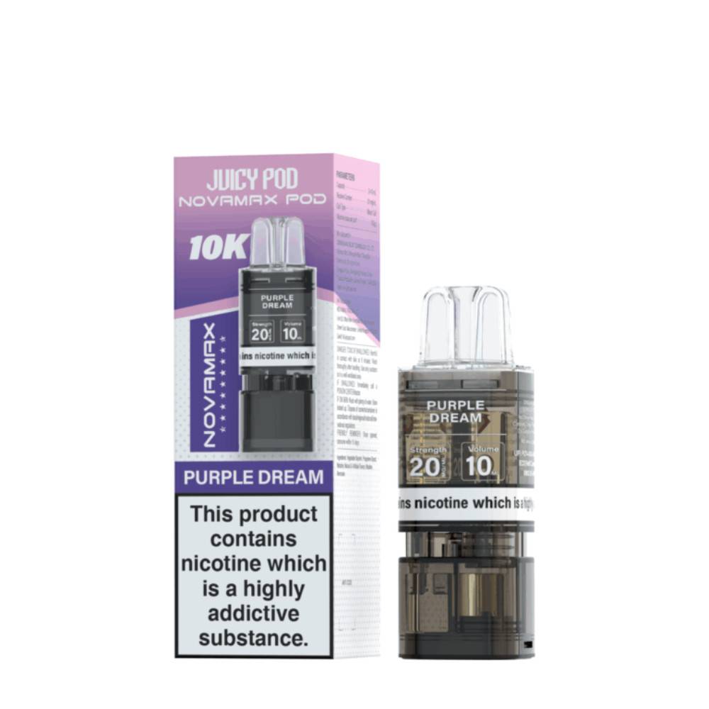 Juicy Pod Novamax 10K Pods Pack of 10 Purple Dream
