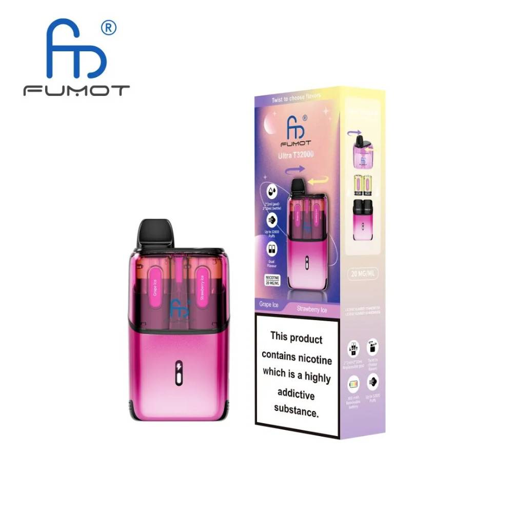 RandM Fumot Ultra T32000 Vape Kit Box of 5 Grape Ice & Strawberry Ice