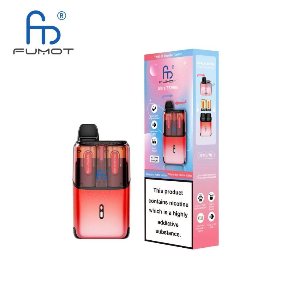 RandM Fumot Ultra T32000 Vape Kit Box of 5 Blueberry Hubba Bubba / Watermelon Hubba Bubba