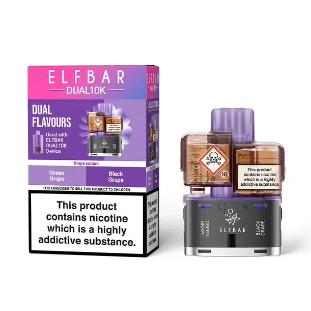 Elf Bar Dual 10k Pods Pack of 5 Grape Edition
