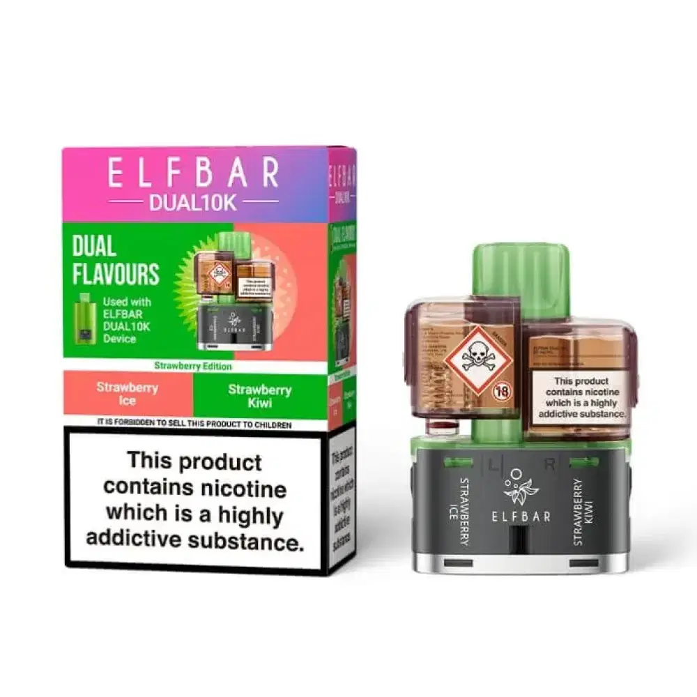Elf Bar Dual 10k Pods Pack of 5 Strawberry Edition