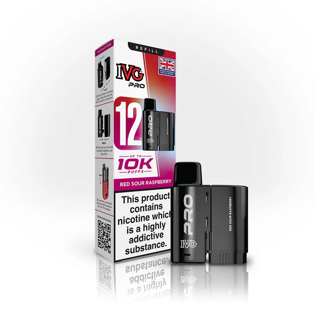 IVG Pro 10K Pods Pack of 5 Red Sour Raspberry