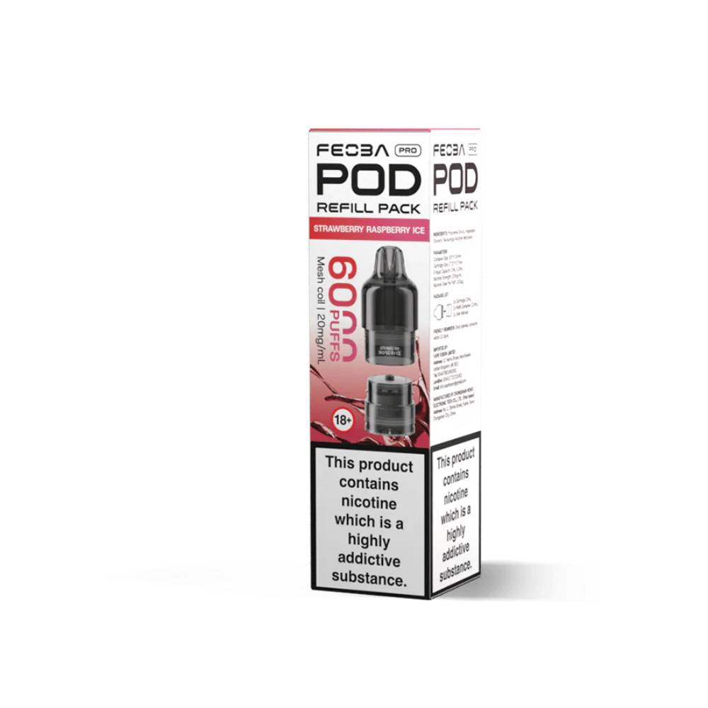 Feoba Pro Plus 6000 Pods Pack of 5 Strawberry Raspberry Ice