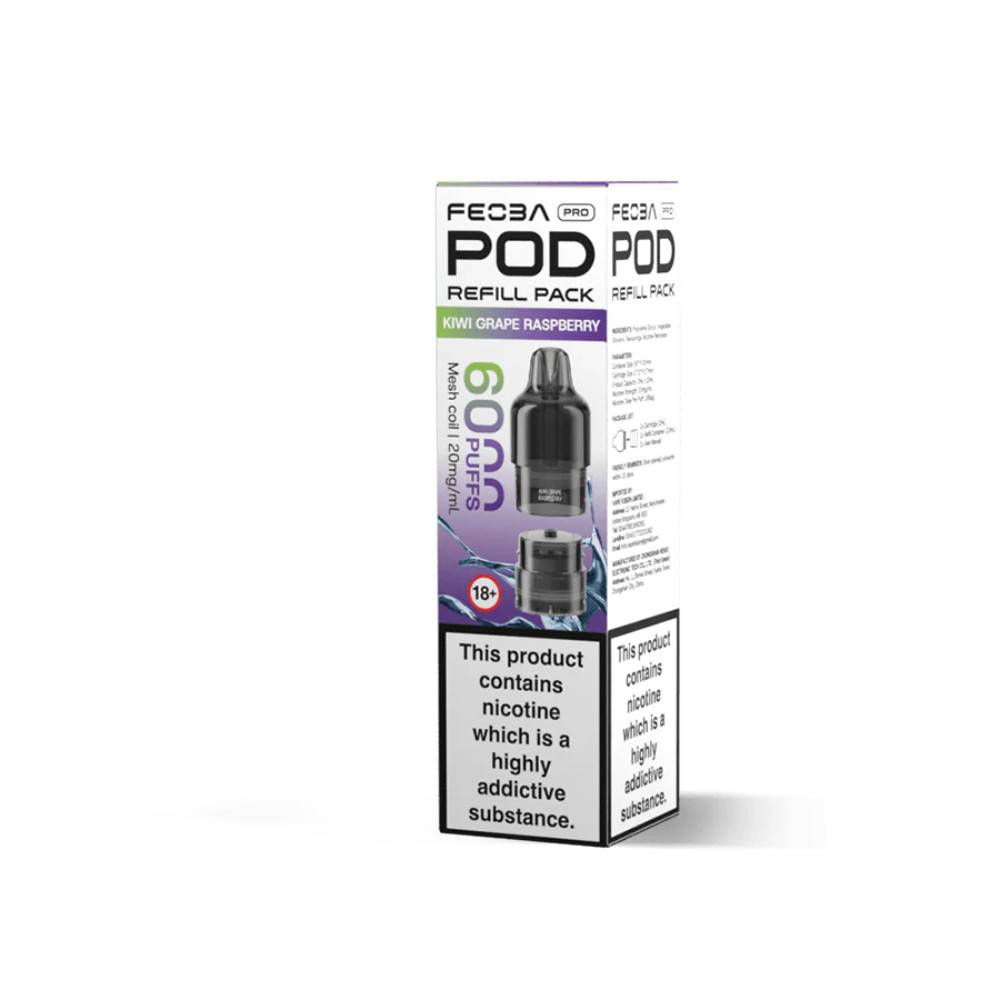 Feoba Pro Plus 6000 Pods Pack of 5 Kiwi Grape Raspberry