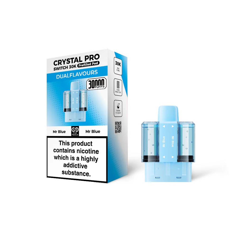 Crystal Pro Switch 30k Pods Pack of 5 Mr Blue
