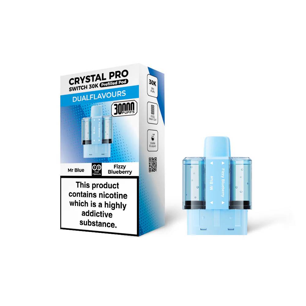 Crystal Pro Switch 30k Pods Pack of 5 Mr Blue / Fizzy Blueberry