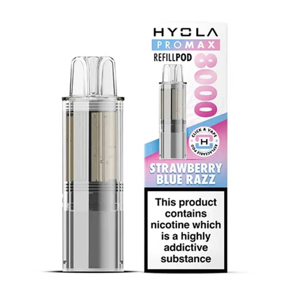Hyola Pro Max 8000 Pods Pack of 5 Strawberry Razz Blue