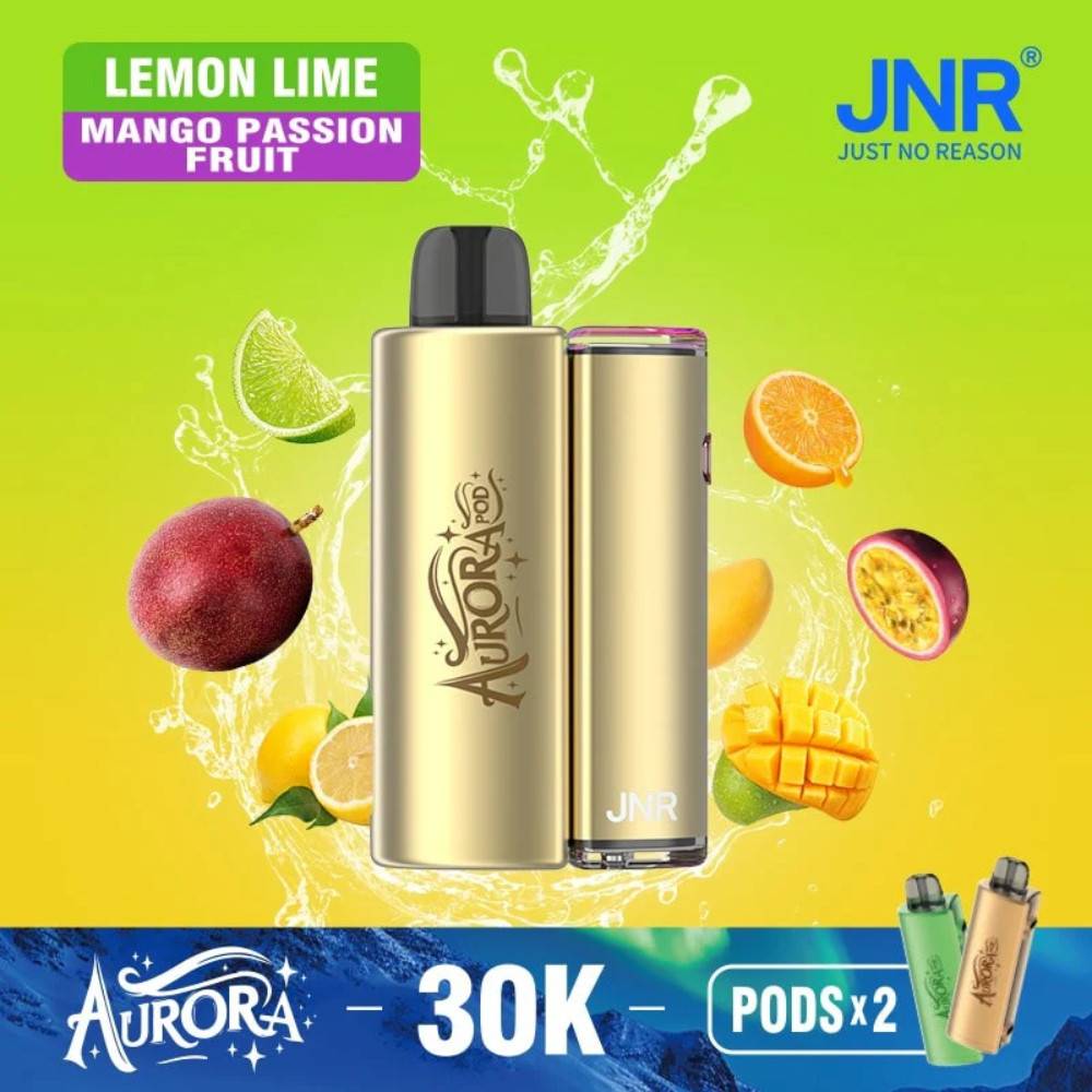 JNR Aurora 30k Prefilled Vape Kit Box of 5 Lemon Lime / Mango Passionfruit