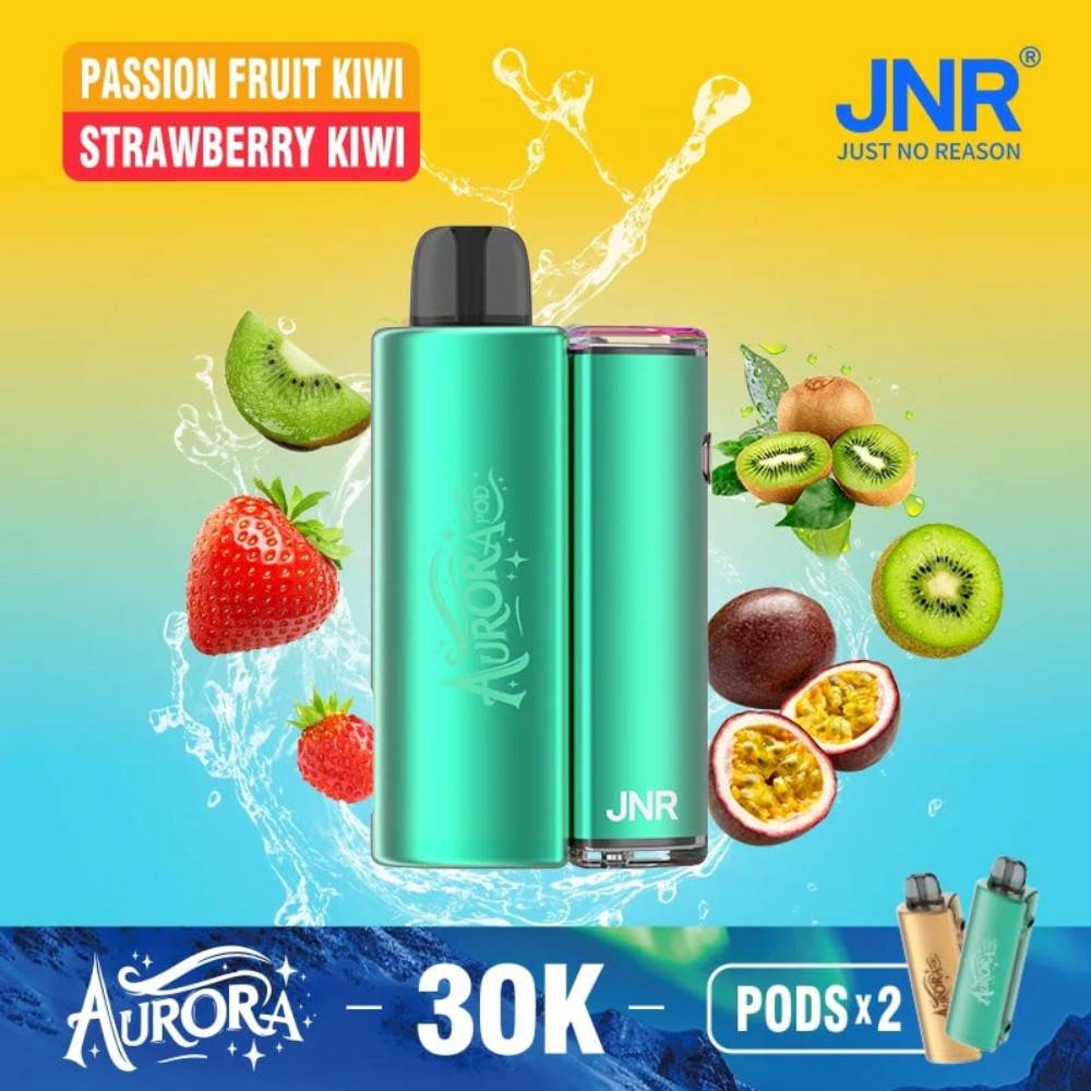 JNR Aurora 30k Prefilled Vape Kit Box of 5 Passionfruit Kiwi / Strawberry Kiwi