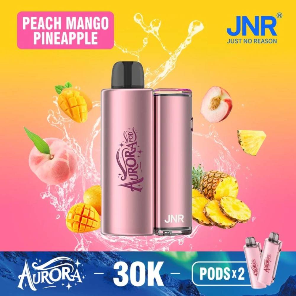 JNR Aurora 30k Prefilled Vape Kit Box of 5 Peach Mango Pineapple