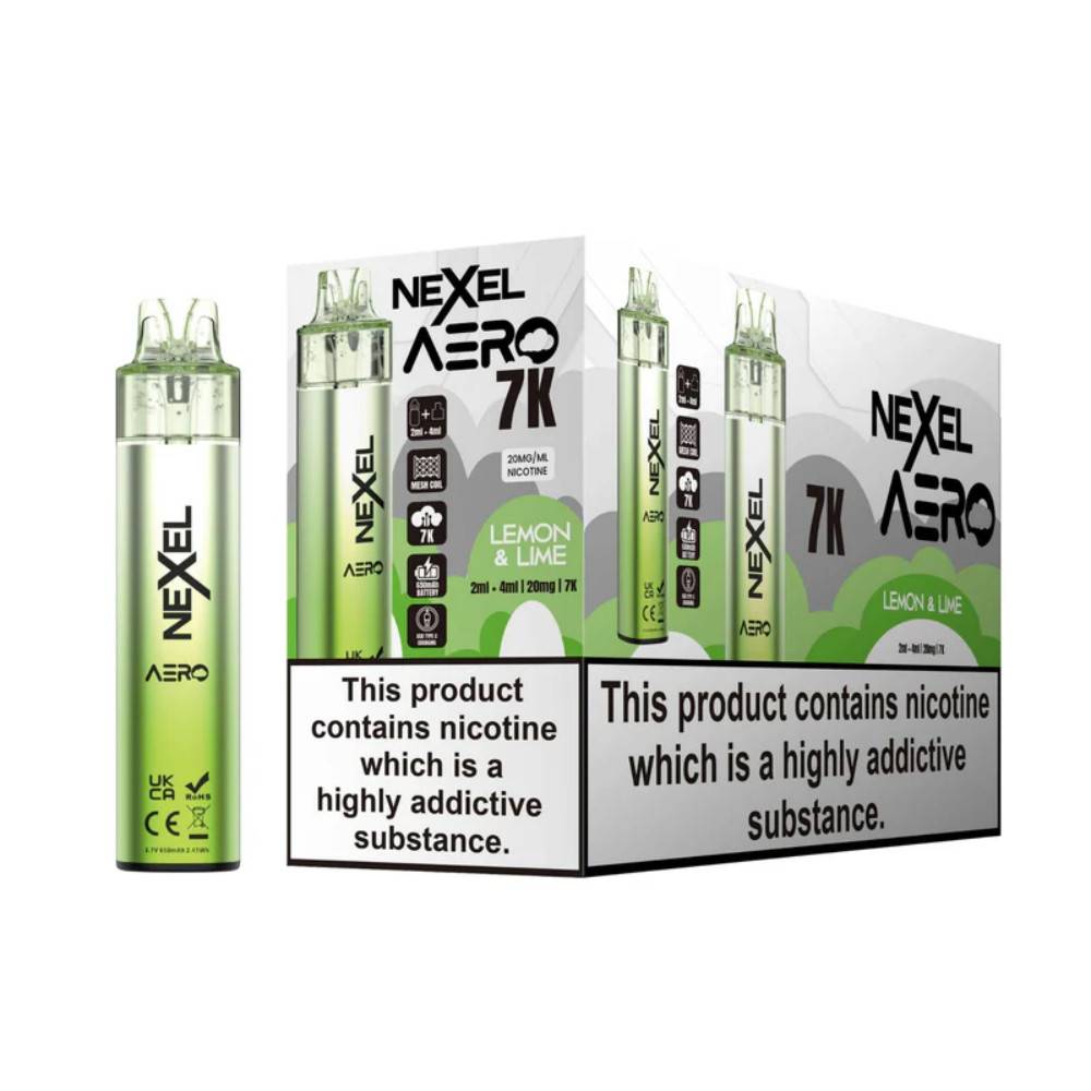 Nexel Aero 7k Prefilled Vape Kit Box of 5 Lemon Lime