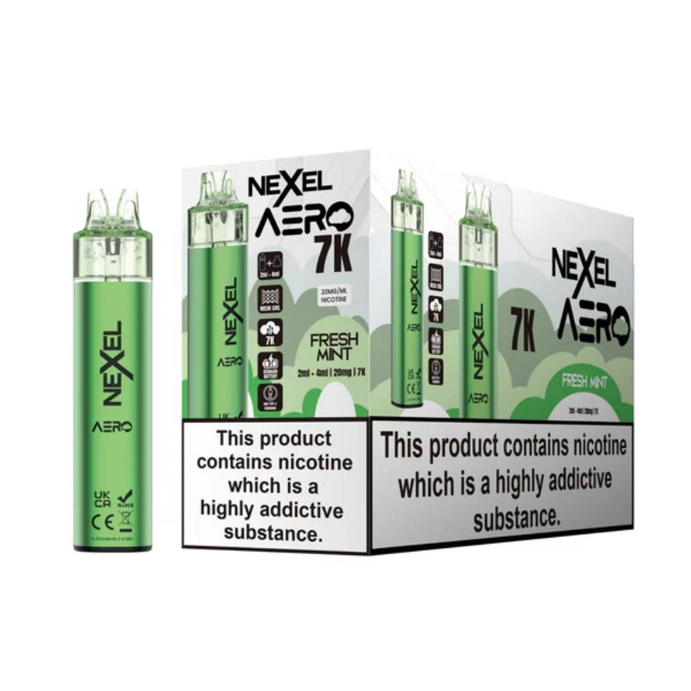 Nexel Aero 7k Prefilled Vape Kit Box of 5 Fresh Mint