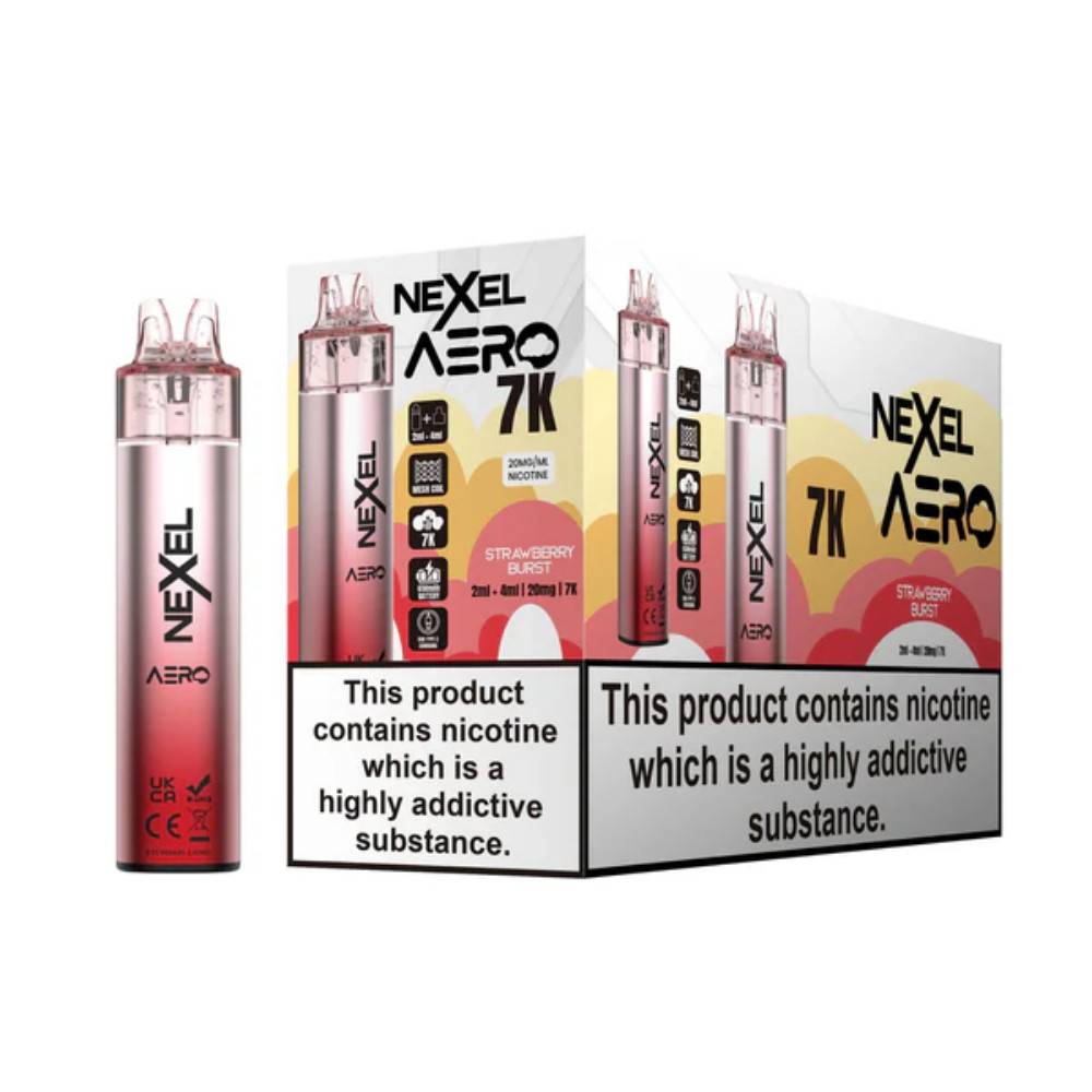 Nexel Aero 7k Prefilled Vape Kit Box of 5 Strawberry Blast