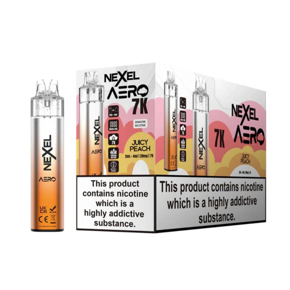 Nexel Aero 7k Prefilled Vape Kit Box of 5 Juicy Peach