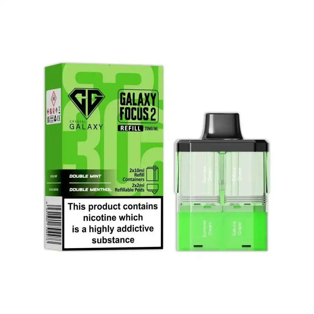 Crystal Galaxy Focus 6k Pods Pack of 5 Double Mint / Double Menthol