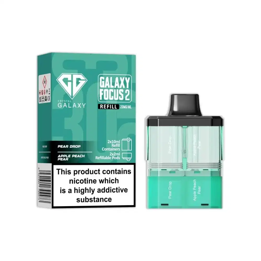 Crystal Galaxy Focus 6k Pods Pack of 5 Pear Drop / Apple Peach Pear
