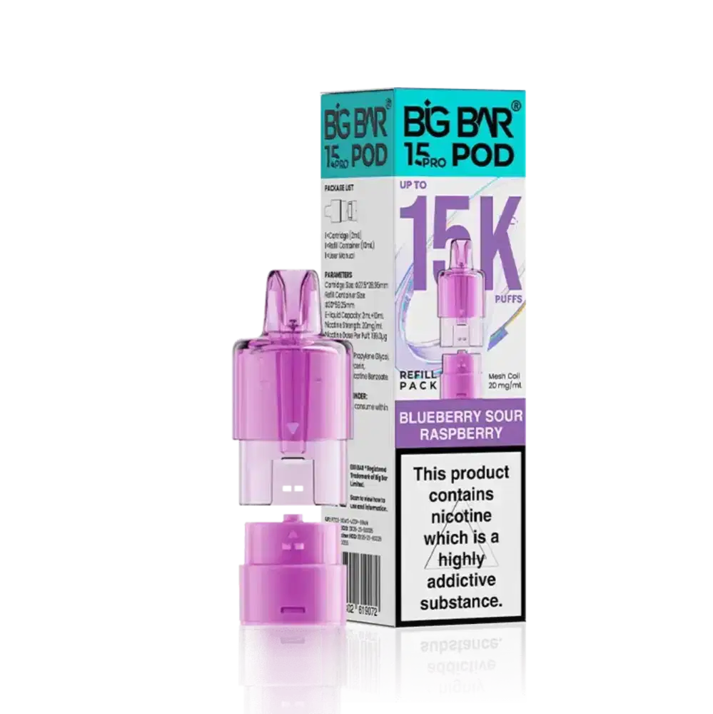 Big Bar Pro 15k Pods Pack of 5 Blueberry Sour Raspberry