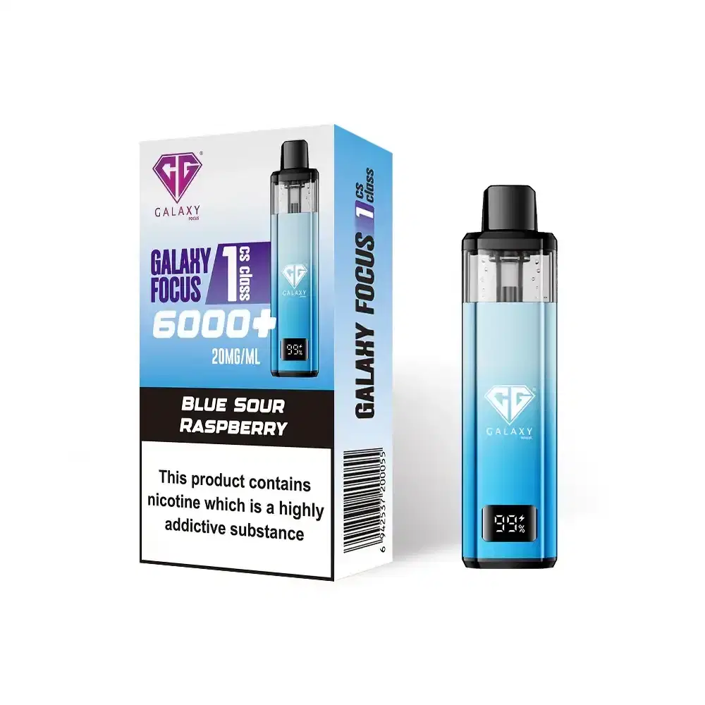 Crystal Galaxy Focus 6k Vape Kit Box of 5 Blue Sour Raspberry