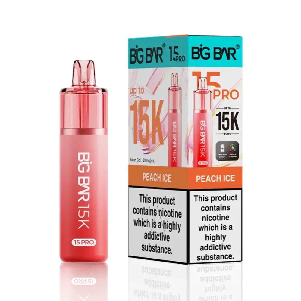 Big Bar Pro 15k Vape Kit Box of 5 Peach Ice