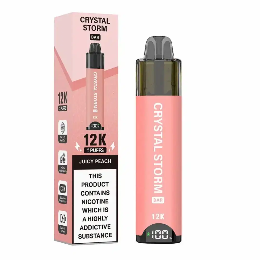 Crystal Strom Bar 12k Vape Kit Box of 5 Juicy Peach