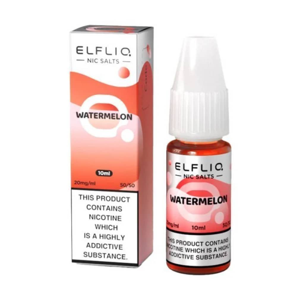Elf Bar Elfliq Nic Salt E-Liquids 10ml Box of 10 Watermelon 10mg