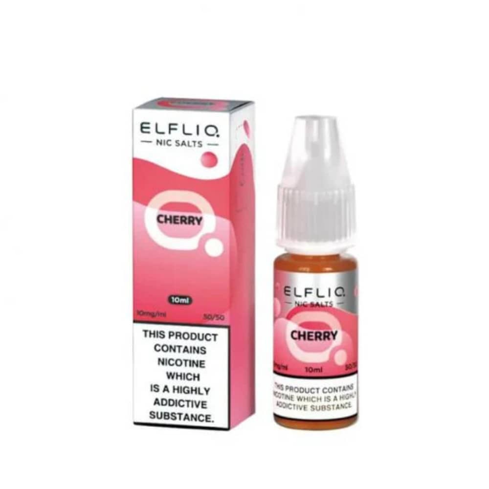 Elf Bar Elfliq Nic Salt E-Liquids 10ml Box of 10 Cherry 20mg