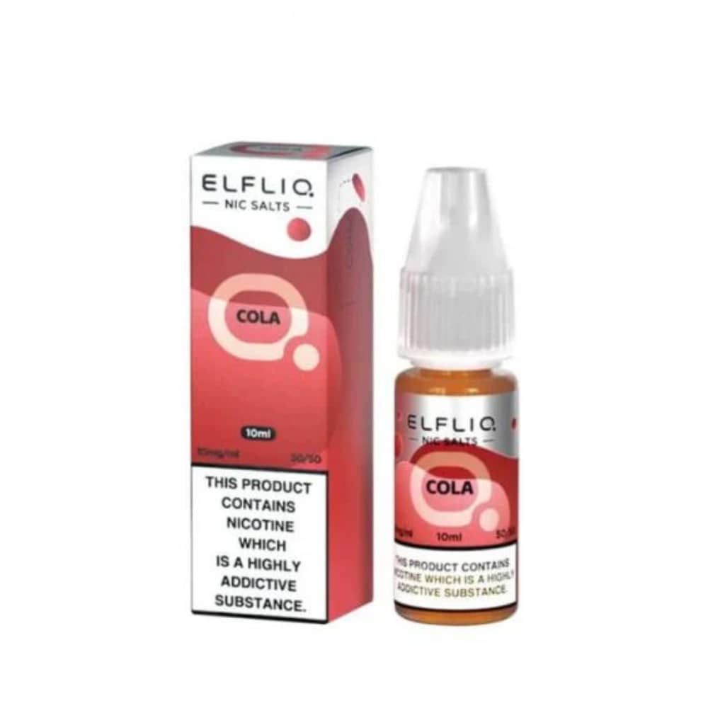 Elf Bar Elfliq Nic Salt E-Liquids 10ml Box of 10 Cola 20mg
