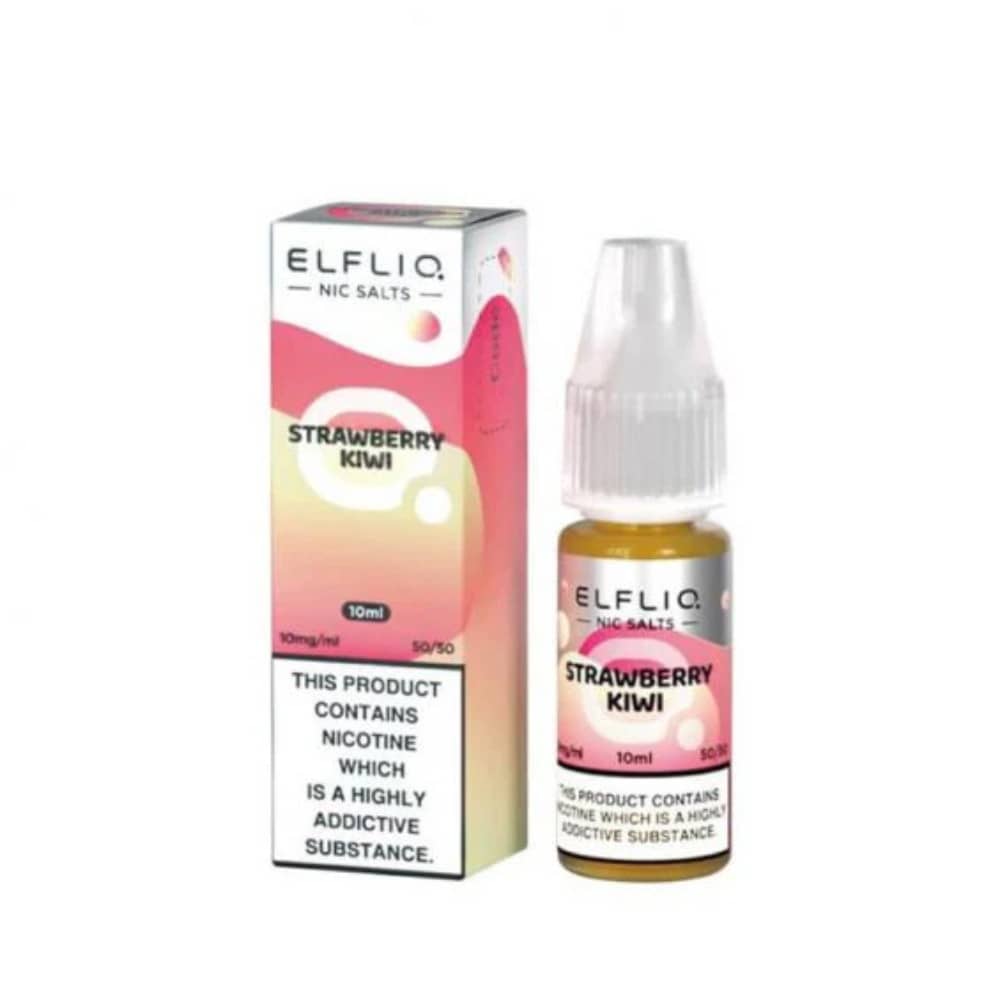 Elf Bar Elfliq Nic Salt E-Liquids 10ml Box of 10 Strawberry Kiwi 20mg