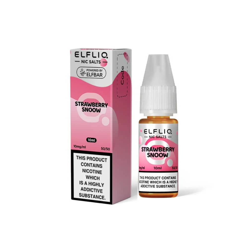 Elf Bar Elfliq Nic Salt E-Liquids 10ml Box of 10 Strawberry Snoow 20mg