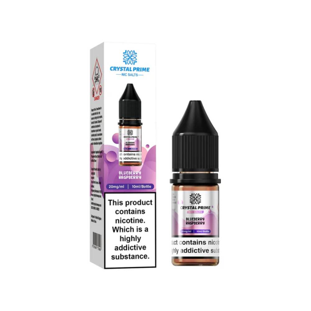 Crystal Prime Nic Salts E-Liquids 10ml Box of 10 Blueberry Raspberry 10mg
