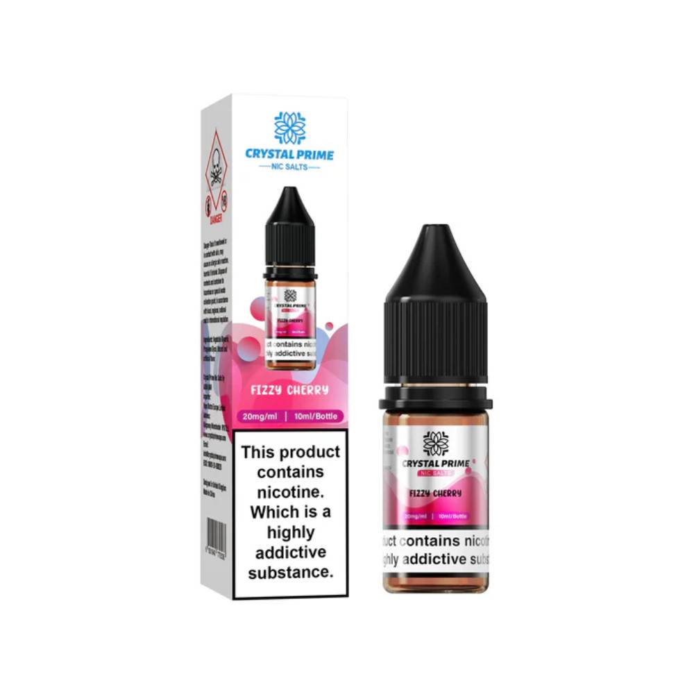Crystal Prime Nic Salts E-Liquids 10ml Box of 10 Fizzy Cherry 20mg