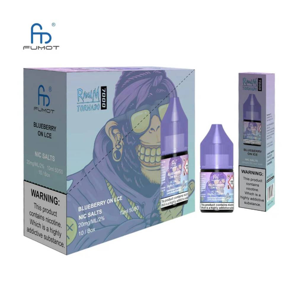 RandM 7000 Nic Salts E-Liquids 10ml Box of 10 Blueberry On Ice
